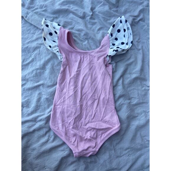 EUC This Tribe of Three kid's leotard sz: 2T pink polka dot - Picture 1 of 5